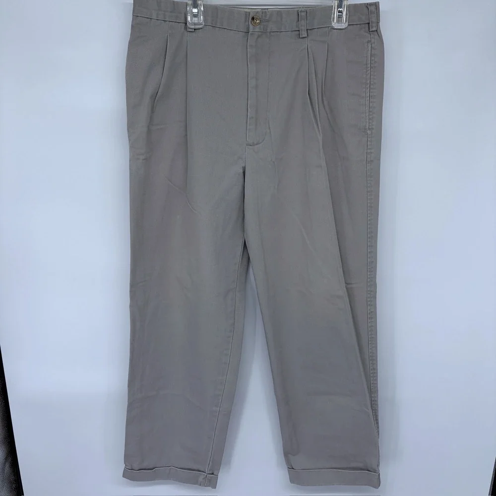 Mens Banana Republic Chino Pants Size 38R 100% Cotton‎ Grayish Tan Khaki